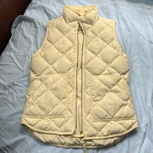 J Crew Cream Quilted Vest